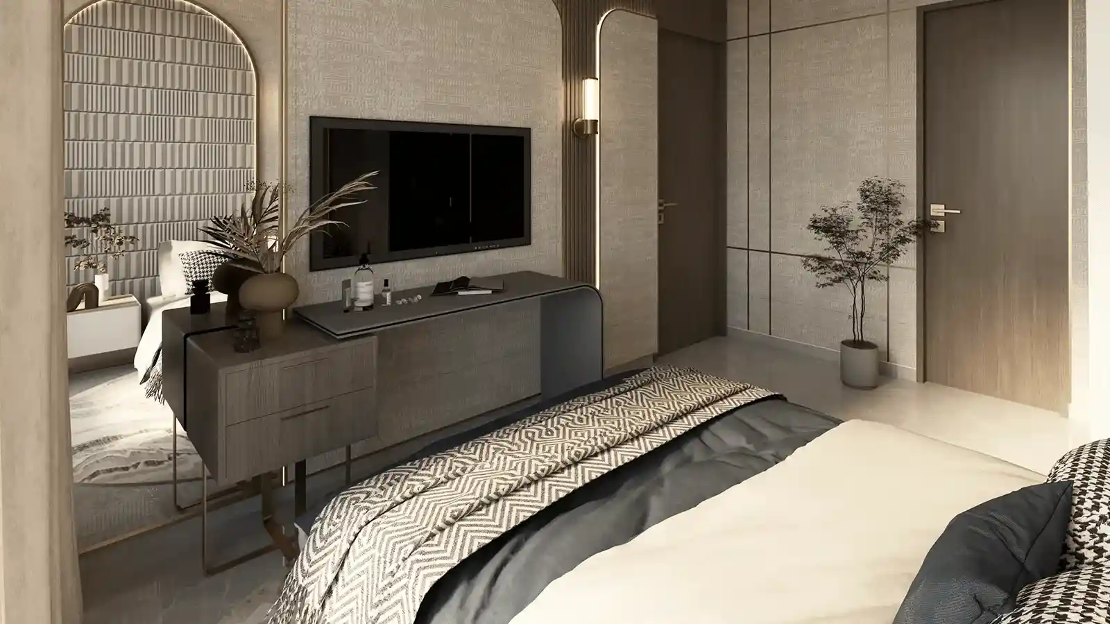 Cozy bedroom at Hiranandani Krisala Della Township Pune
