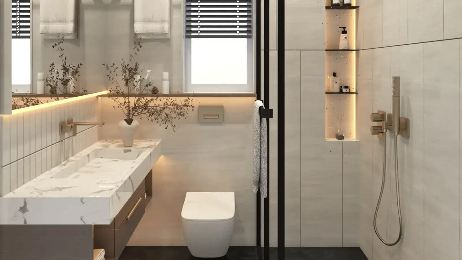 Luxury bathroom design at Hiranandani Krisala Della Township Pune